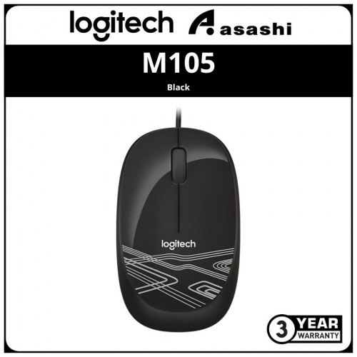 Logitech Mouse M105 - Black - Ap