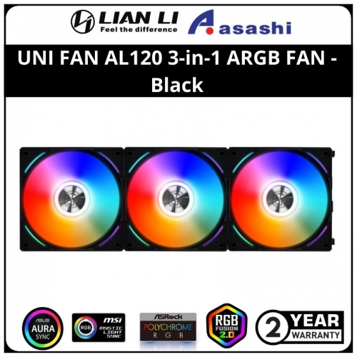 LIAN LI Uni Fan AL120 3-in-1 ARGB FAN (included Controller) - Black