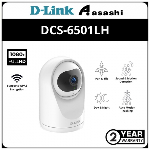 D-Link DCS-6501LH(White) Compact Full HD Pan & Tilt Wi-Fi Camera(Up To 256GB) , Day & Night , Cloud Recording