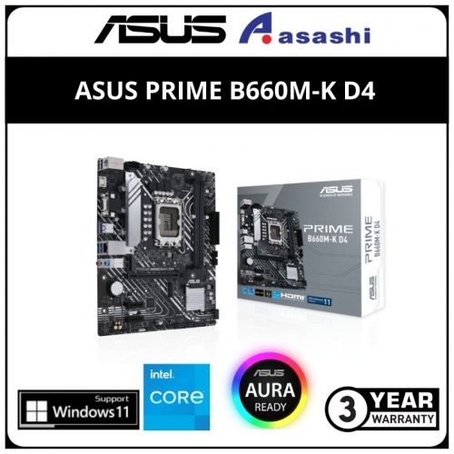 ASUS PRIME B660M-K D4 (LGA1700) MATX Motherboard