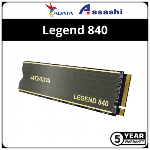 Adata Legend 840 512GB M.2 2280 PCIE Gen4 x4 NVMe SSD - ALEG-840-512GCS (Up to 5000MB/s Read & 3000MB/s Write)