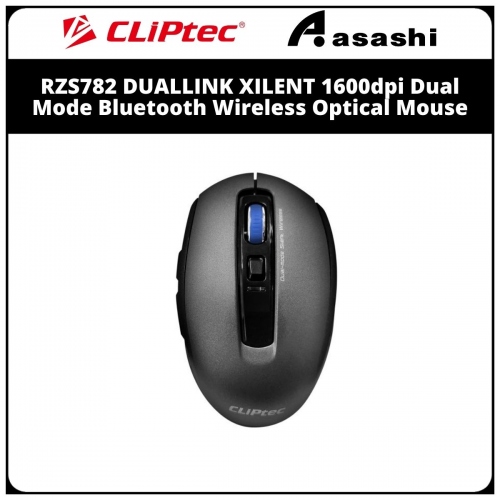 CLiPtec RZS782 DUALLINK XILENT 1600dpi Dual Mode Bluetooth Wireless Optical Mouse