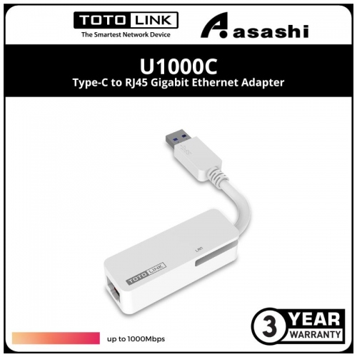 Totolink U1000C Type-C to RJ45 Gigabit Ethernet Adapter