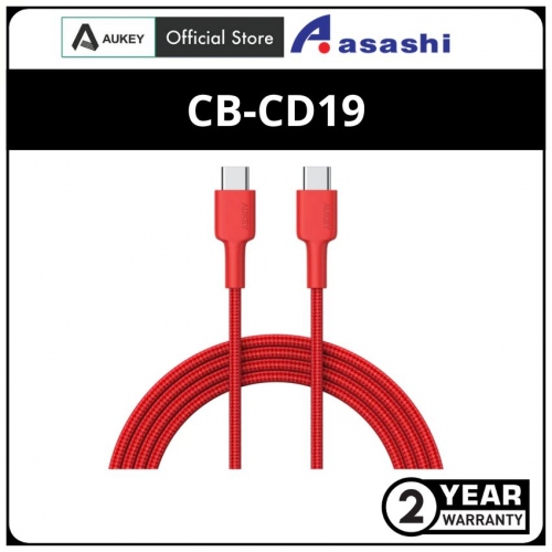 AUKEY CB-CD19 2M USB C To USB C Nylon Aramid Fiber PD Cable