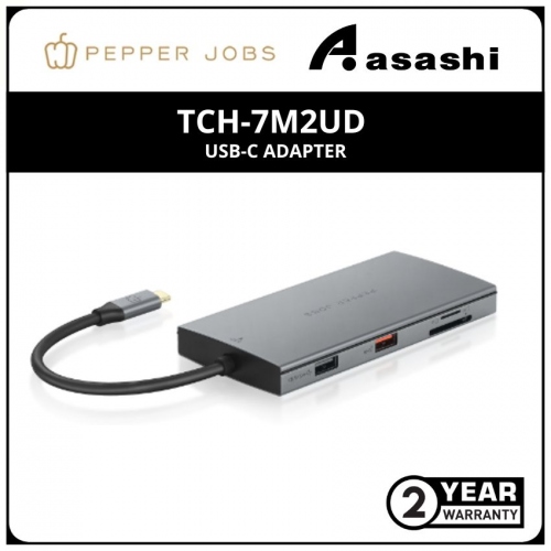 Pepper Jobs TCH-7M2UD Multiport USB-C Hub with High-Speed M.2 SSD Slot (2yrs Manufacturer Warranty)