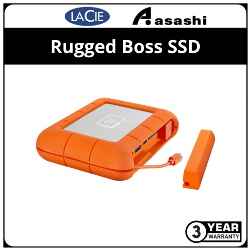 Lacie Rugged Boss SSD 1TB Portable External SSD with USB-C Thunderbolt SD Card Port ( STJB1000800)