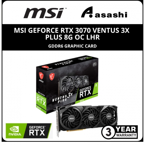 MSI GeForce RTX 3070 VENTUS 3X PLUS 8G OC LHR GDDR6 Graphic Card