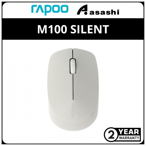 Rapoo M100 Silent (Light Gray) Multi-Mode Wireless Bluetooth 3.0/ 4.0/ wireless 2.4GHz Mouse - 2Y