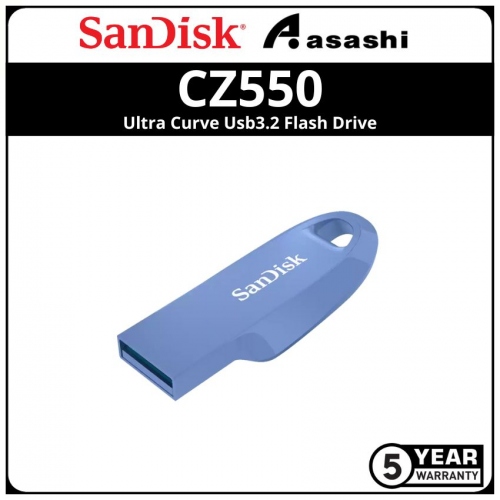 Sandisk CZ550 Blue 128GB Ultra Curve Usb3.2 Flash Drive SDCZ550-128G-G46NB