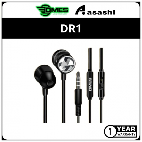 DMES DR1 Wired Earphone in Ear Earphone Stereo Bass with One-Button Control