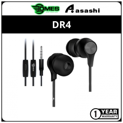 DMES DR4 Wired Earphone in Ear Earphone Stereo Bass with Microphone One-Button Control