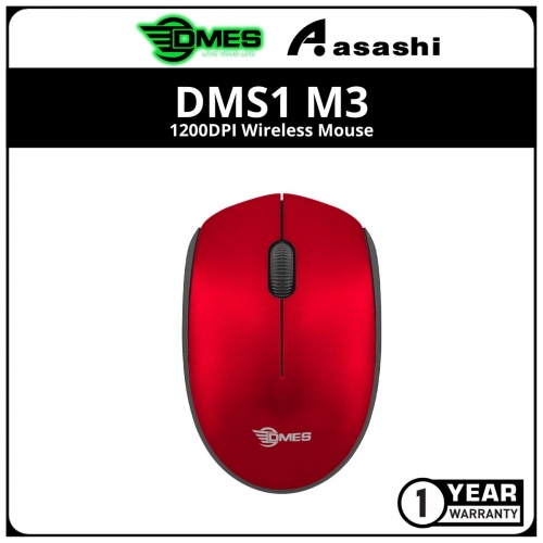 DMES DMS1 M3 1200DPI Wireless Mouse - Red