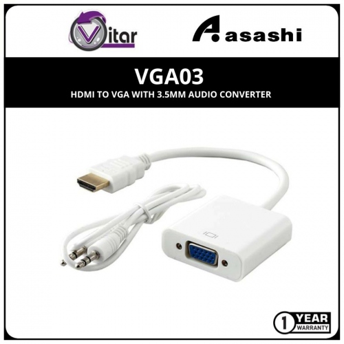 VITAR VGA03 HDMI to VGA with 3.5MM Audio Converter - 1Y Warranty