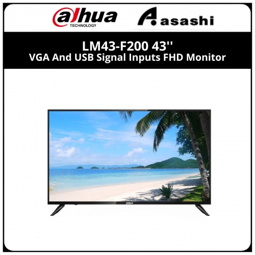 DAHUA LM43-F200 43'' Suitable For Continuous 24/7 Operation Support HDMI, VGA And USB Signal Inputs FHD Monitor