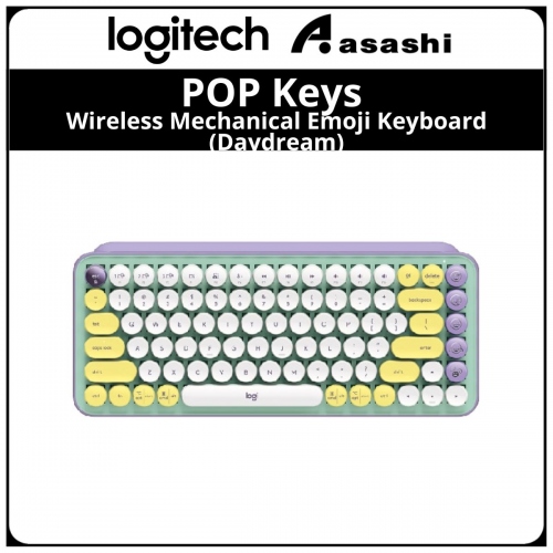 Logitech POP Keys Wireless Mechanical Emoji Keyboard - Daydream