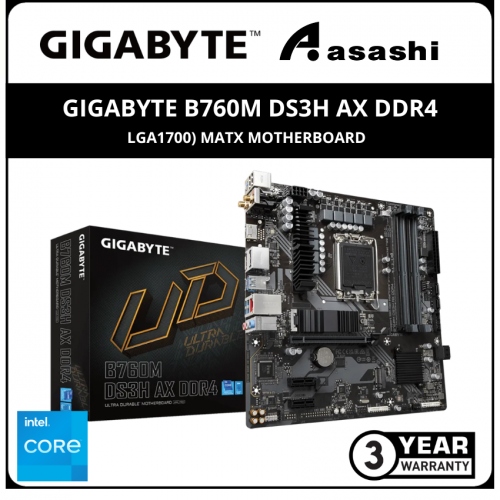 GIGABYTE B760M DS3H AX DDR4 (LGA1700) MATX Motherboard