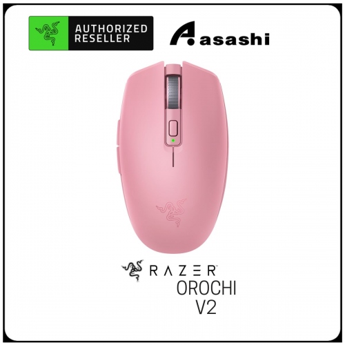 PROMO - Razer Orochi V2 - Quartz Pink 2nd-gen Mech. Mouse Switch, 60g ultra-lightweight, up to 950 hrs Batt Life (6 buttons, 18,000dpi 5G Optical)