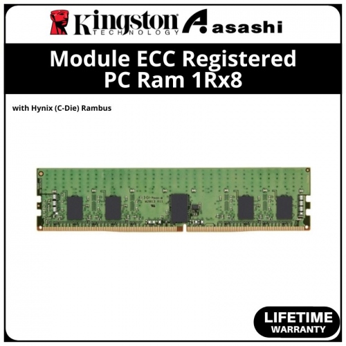 Kingston DDR4 16GB 2666MHz 1Rx8 Module ECC Register PC Ram with Hynix (C-Die) Rambus - KSM26RS8/16HCR