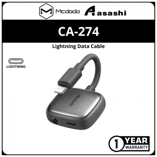 Mcdodo CA-2740 (Grey) Lightning to Lightning and DC3.5 Cable 11cm (Support call function)