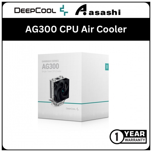 Deepcool AG300 CPU Air Cooler - 1 Year Warranty (LGA1700/1200/115x/AM4/AM5)