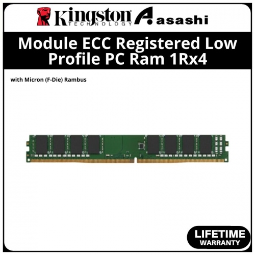 Kingston DDR4 32GB 3200MHz 1Rx4 Module ECC Registered Low Profile PC Ram with Micron (F-Die) Rambus - KSM32RS4L/32MFR
