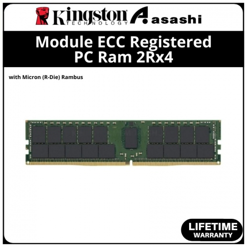 Kingston DDR4 32GB 3200MHz 2Rx4 Module ECC Registered PC Ram with Micron (R-Die) Rambus - KSM32RD4/32MRR