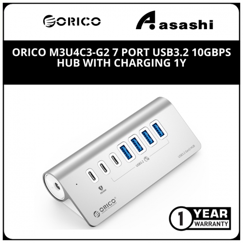 ORICO M3U4C3-G2 7 Port USB3.2 10Gbps Hub with Charging 1Y