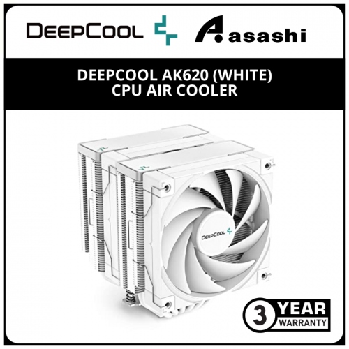 Deepcool AK620 (White) CPU Air Cooler - 3 Years Warranty (LGA1700/1200/115x/AM4/AM5)
