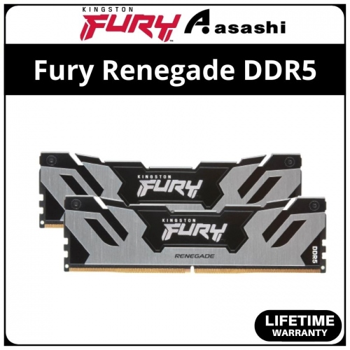 Kingston Fury Renegade Black DDR5 32GB(2x16GB) 7200Mhz CL38 XMP Support Performance PC Ram - KF572C38RSK2-32