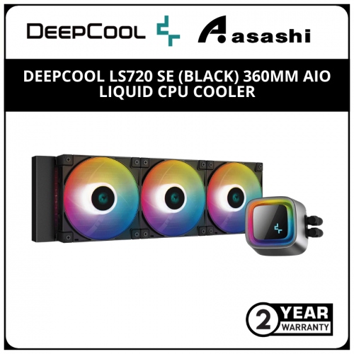 Deepcool LS720 SE (Black) 360mm AIO Liquid CPU Cooler - 5 Yrs Warranty
