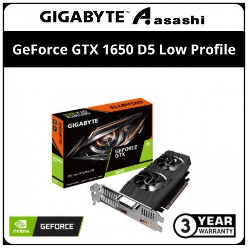 GIGABYTE GeForce GTX 1650 D5 Low Profile 4GB GDDR5 Graphic Card (GV-N1650D5-4GL)