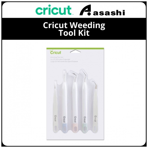 Cricut 2004233 Weeding Tool Kit - 5 specialty weeding tools, including Fine Tweezers, Hook Tweezers, Weeder, Piercing Tool, and Hook Weeder