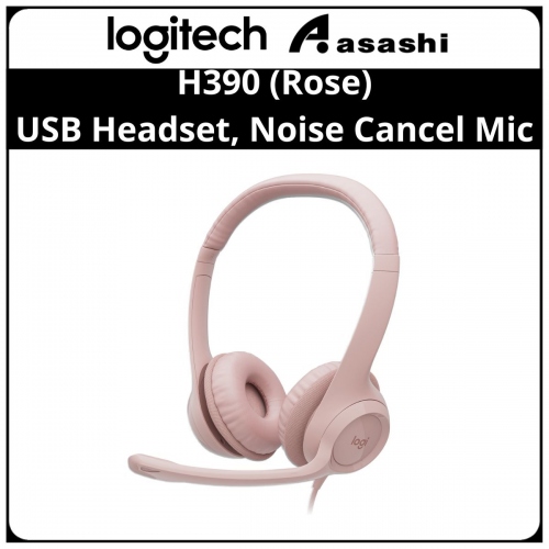 Logitech H390 (Rose) USB Headset with Noise-Canceling Mic