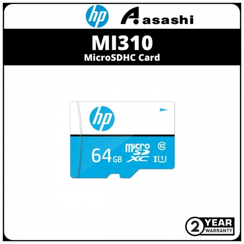 HP MI310 64GB UHS-I U1 Class10 MicroSDXC Card - Up to 100MB/s Read Speed