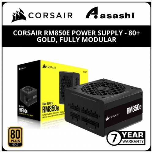Corsair RM850e 850W Power Supply - 80+ Gold, Fully Modular, 7 Years Warranty
