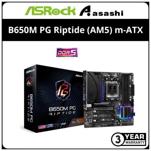 ASRock B650M PG Riptide (AM5) m-ATX Motherboard