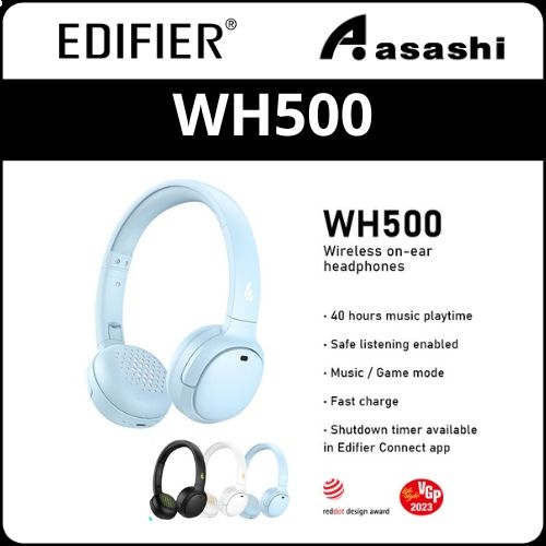 Edifier WH500 (Blue) Bluetooth On-Ear Headphone (1 yrs Limited Hardware Warranty)