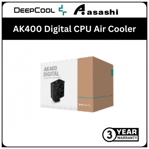 Deepcool AK400 Digital CPU Air Cooler - 3 Years Warranty (LGA1700/1200/115x/AM4/AM5)