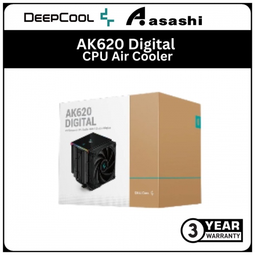 Deepcool AK620 Digital CPU Air Cooler - 3 Years Warranty (LGA1700/1200/115x/AM4/AM5)