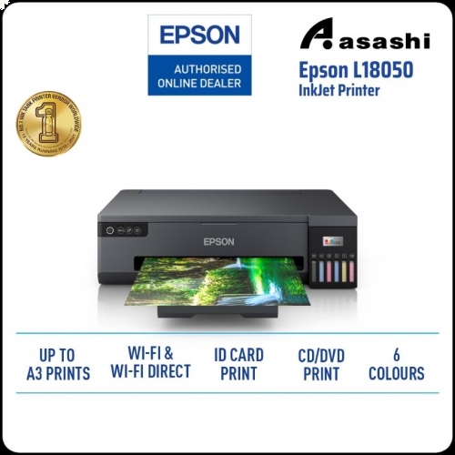 Epson L18050 A3+, 6 Color print, 27sec default 4R print speed, ID Card Printing, Wi-Fi Direct, Epson Smart Panel
