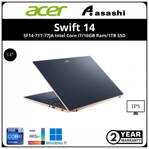 Acer Swift 14 SF14-71T-77JA Ultrabook-(Intel Core i7-13700H/16GB LDDR5 (No Slot)/1TB SSD/Intel Iris Xe Graphic/14