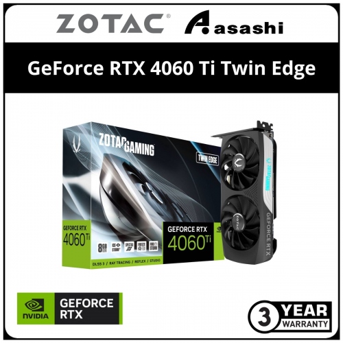 ZOTAC GAMING GeForce RTX 4060 Ti Twin Edge 8GB GDDR6 Graphic Card