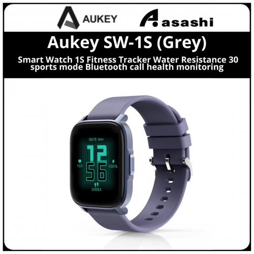 Aukey SW-1S (Grey) Smart Watch 1S Fitness Tracker Water Resistance 30 sports mode Bluetooth call health monitoring