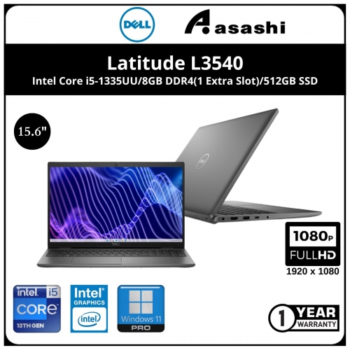 Dell Latitude L3540-I5358G-512-W11 Commercial Notebook (Intel Core i5-1335UU/8GB DDR4(1 Extra Slot)/512GB SSD/15.6