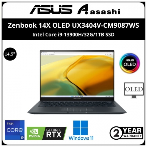 Asus Zenbook 14X OLED UX3404V-CM9087WS-(Intel Core i9-13900H/32G/1TB SSD/14.5