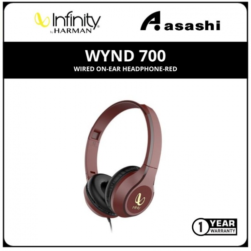 Infinity Wynd 700 Wired On-Ear Headphone-Red