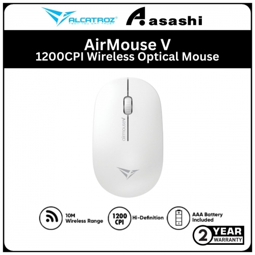 Alcatroz AirMouse V Aphine White 1200CPI Wireless Optical Mouse