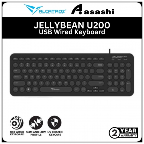 Alcatroz JELLYBEAN U200 Black USB Wired Keyboard