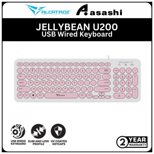 Alcatroz JELLYBEAN U200 White Peach USB Wired Keyboard