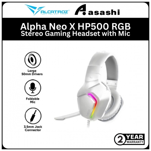 Alcatroz Alpha Neo X HP500 RGB Grey Stereo Gaming Headset with Mic